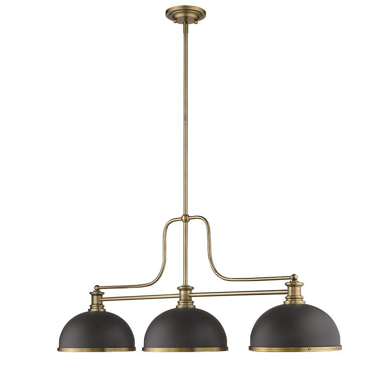 Image 5 Z-Lite Melange 52" Heritage Brass Island or Billiard Chandelier more views