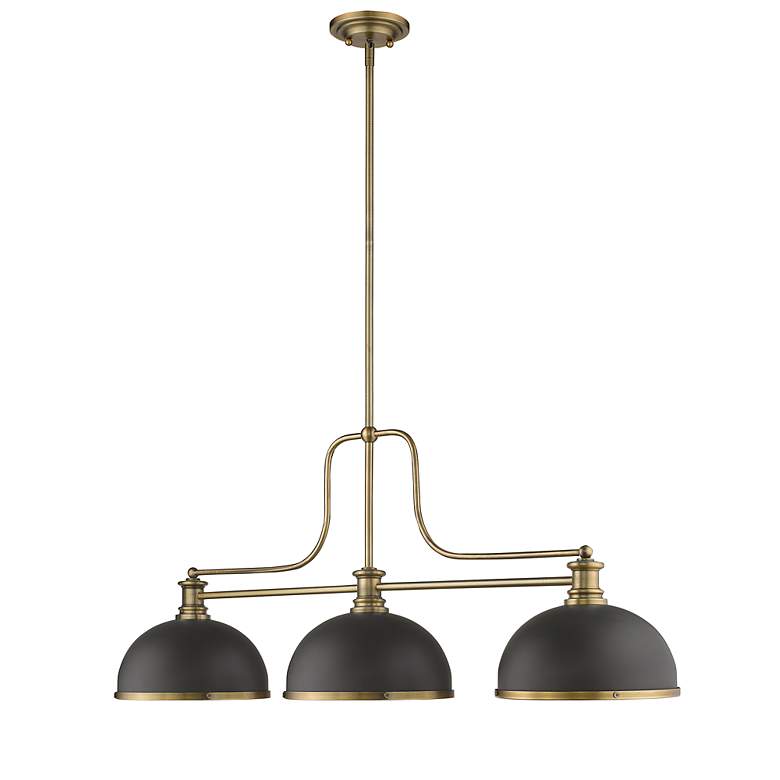 Image 5 Z-Lite Melange 52 inch Heritage Brass Island or Billiard Chandelier more views