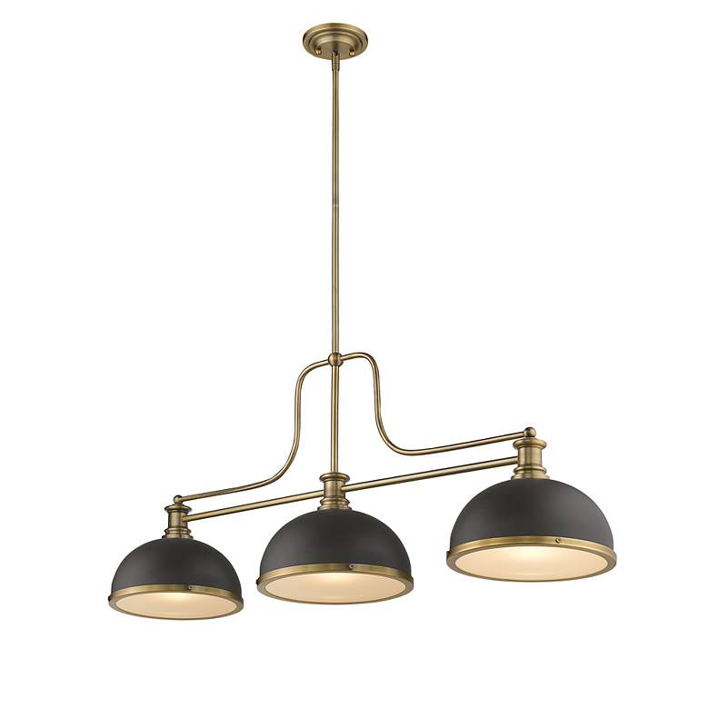 Image 6 Z-Lite Melange 52" Heritage Brass Island or Billiard Chandelier more views