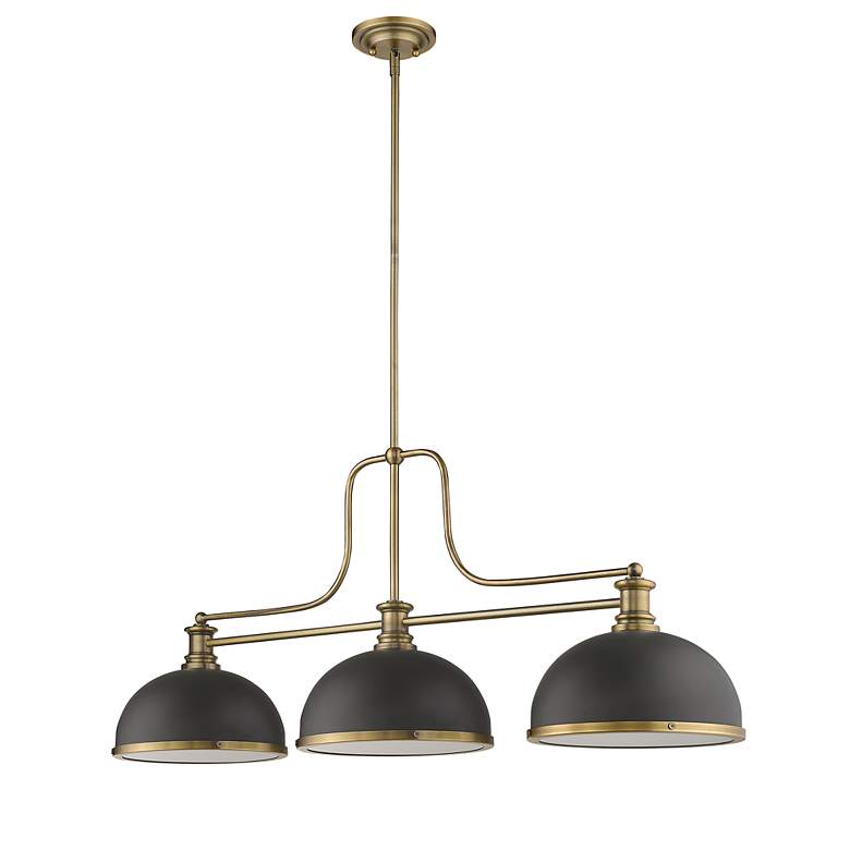 Image 7 Z-Lite Melange 52" Heritage Brass Island or Billiard Chandelier more views