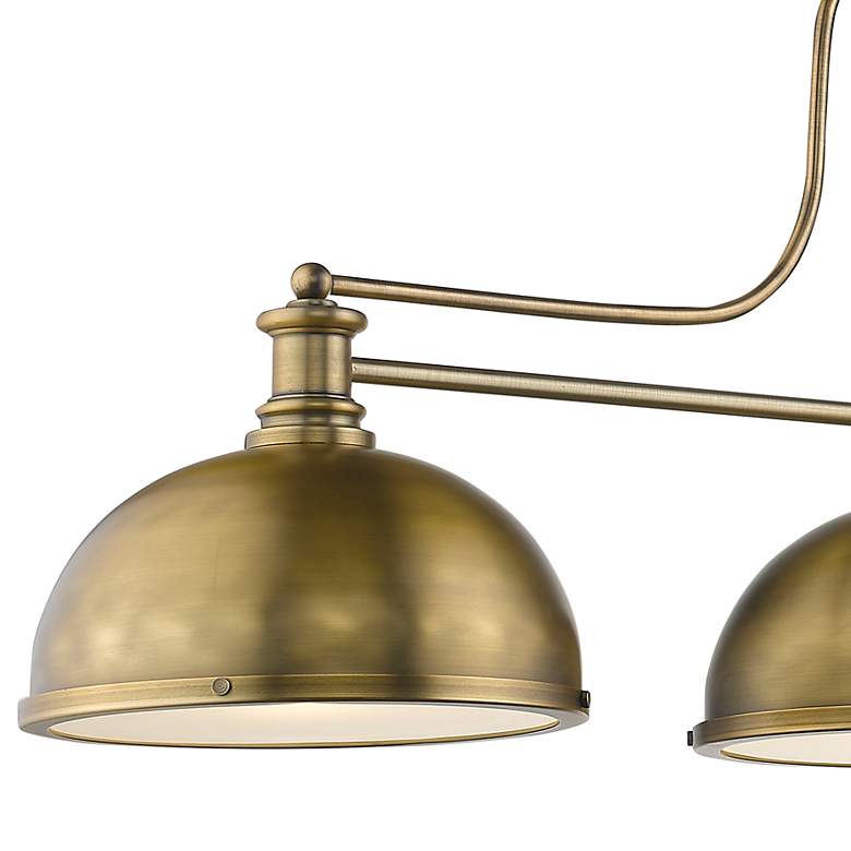 Image 4 Z-Lite Melange 52" Wide Heritage Brass 3-Light Billiard Pendant more views
