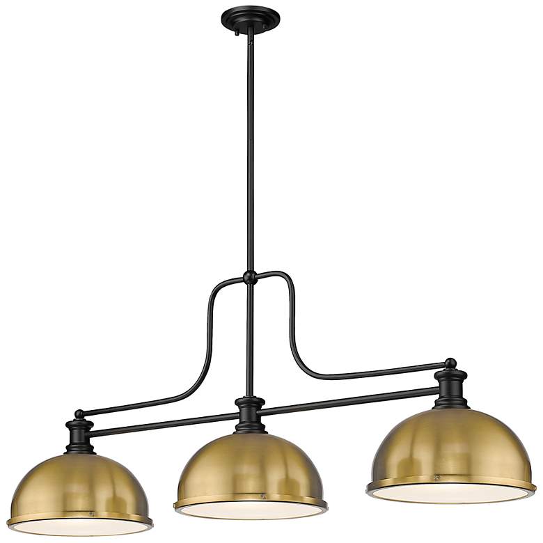 Image 1 Z-Lite Melange 52" Wide Matte Black 3-Light Island Billiard Light