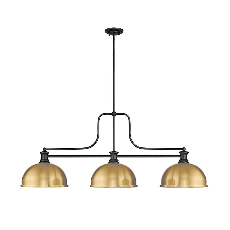 Image 2 Z-Lite Melange 52" Wide Matte Black 3-Light Island Billiard Light more views