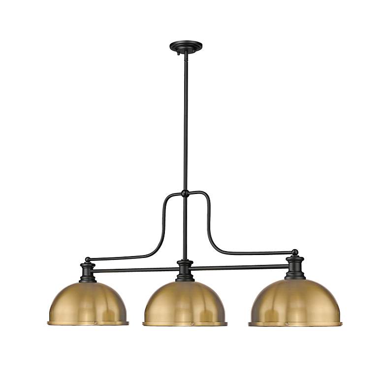 Image 3 Z-Lite Melange 52" Wide Matte Black 3-Light Island Billiard Light more views