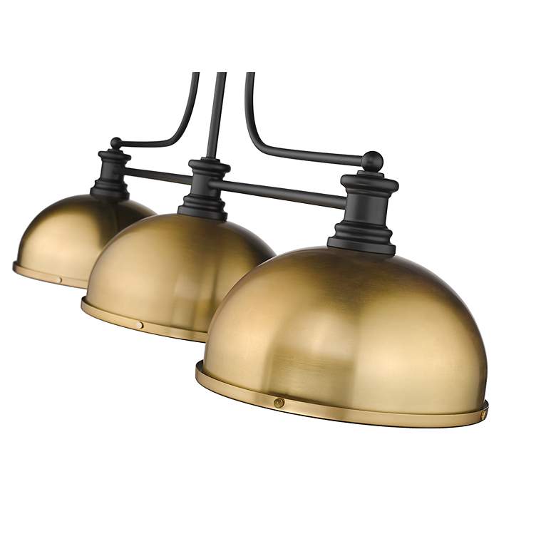 Image 4 Z-Lite Melange 52" Wide Matte Black 3-Light Island Billiard Light more views