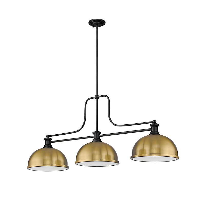 Image 5 Z-Lite Melange 52" Wide Matte Black 3-Light Island Billiard Light more views