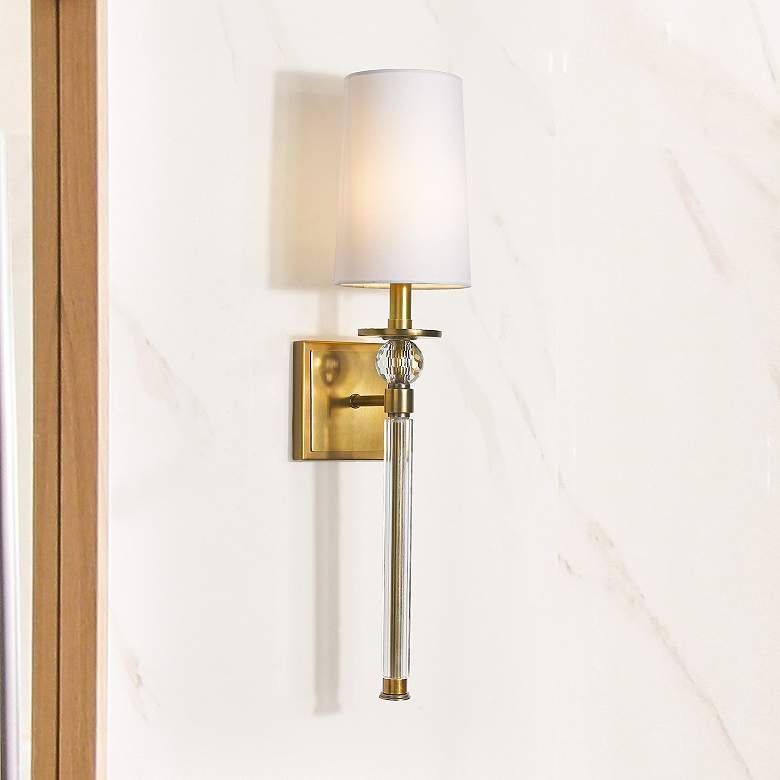 Image 1 Z-Lite Mia 24 1/2" High Rubbed Brass Wall Sconce