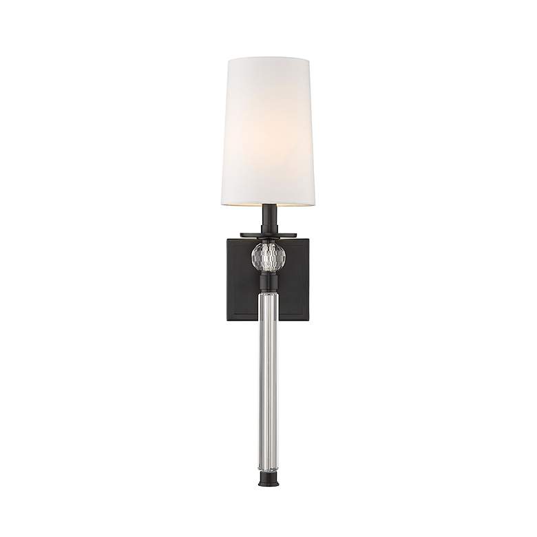 Image 2 Z-Lite Mia 25" High Matte Black and Crystal 1-Light Wall Sconce more views