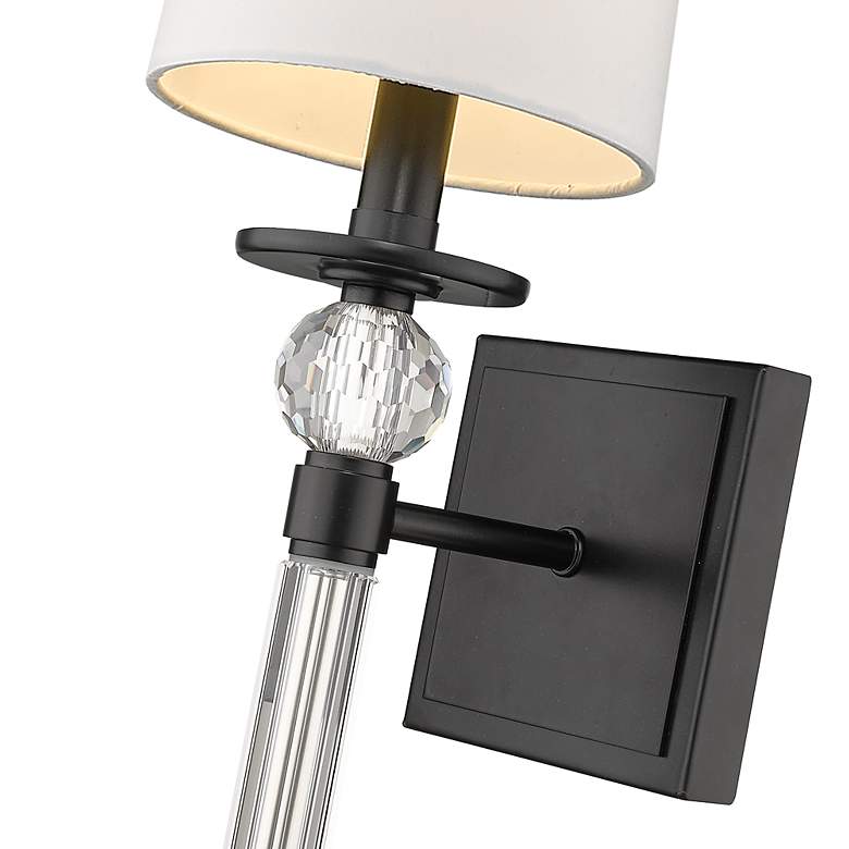 Image 4 Z-Lite Mia 25" High Matte Black and Crystal 1-Light Wall Sconce more views