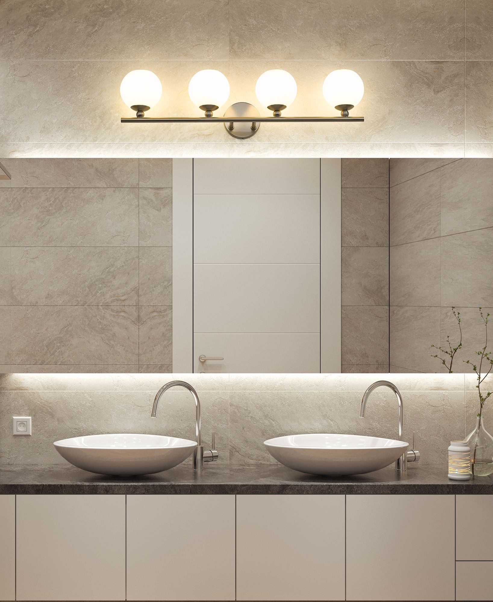 Image 3 Z-Lite Neoma 30" Wide Brushed Nickel 4-Light Bath Light more views