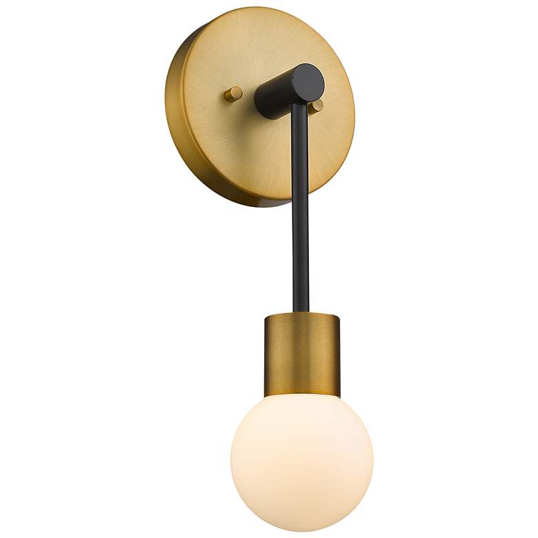 Image 1 Z-Lite Neutra 1 Light Wall Sconce in Matte Black + Foundry Brass