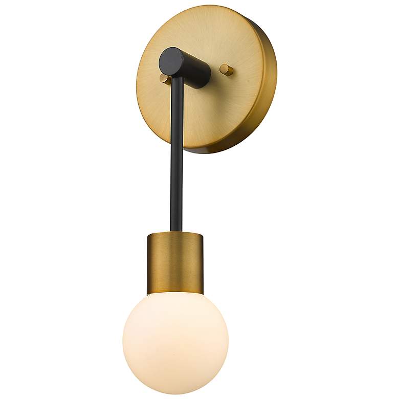 Image 1 Z-Lite Neutra 1 Light Wall Sconce in Matte Black + Foundry Brass