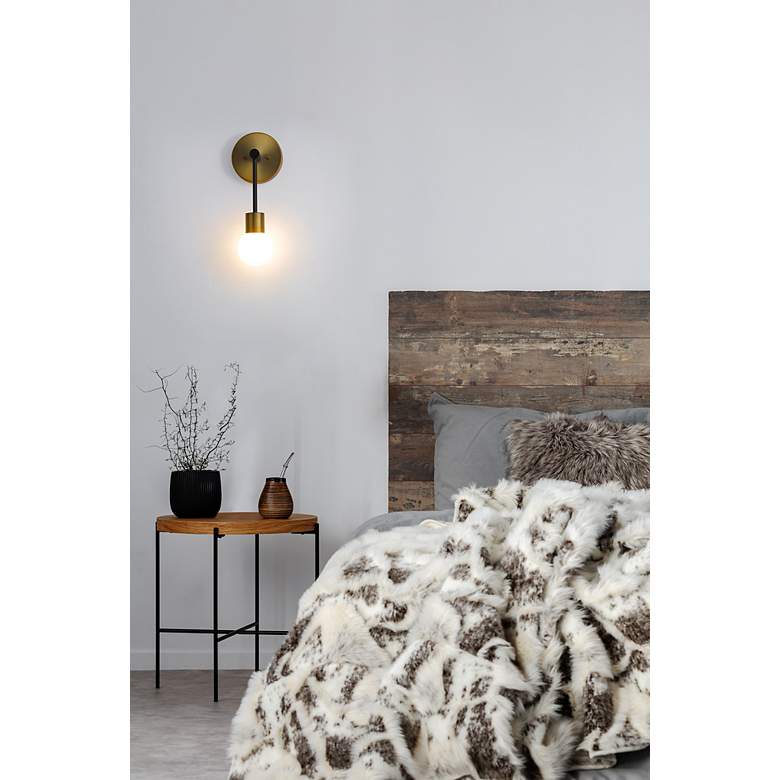 Image 3 Z-Lite Neutra 1 Light Wall Sconce in Matte Black + Foundry Brass more views