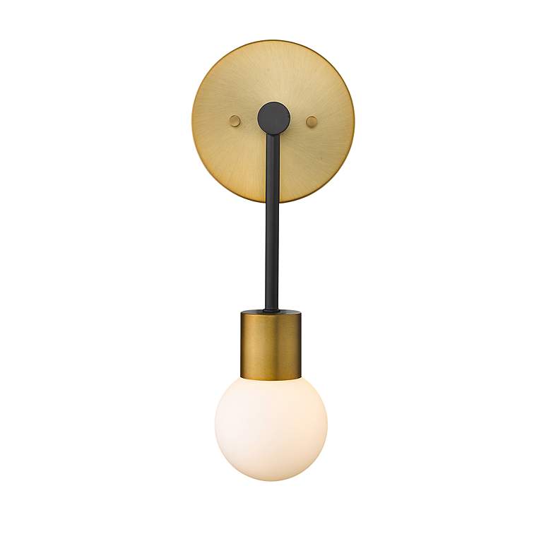 Image 5 Z-Lite Neutra 1 Light Wall Sconce in Matte Black + Foundry Brass more views