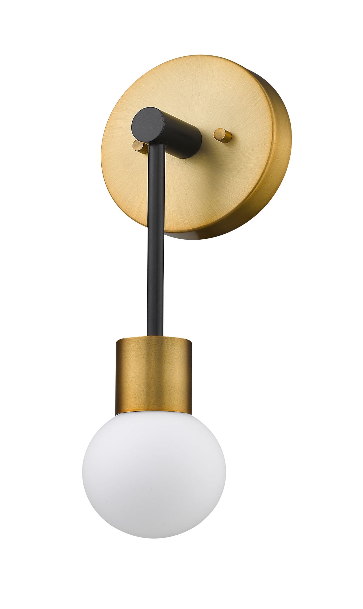 Z-Lite Neutra 1 Light Wall Sconce in Matte Black + Foundry Brass