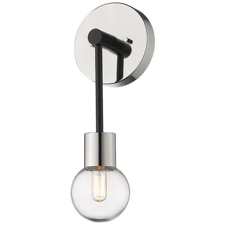 Image 2 Z-Lite Neutra 1 Light Wall Sconce in Matte Black + Polished Nickel