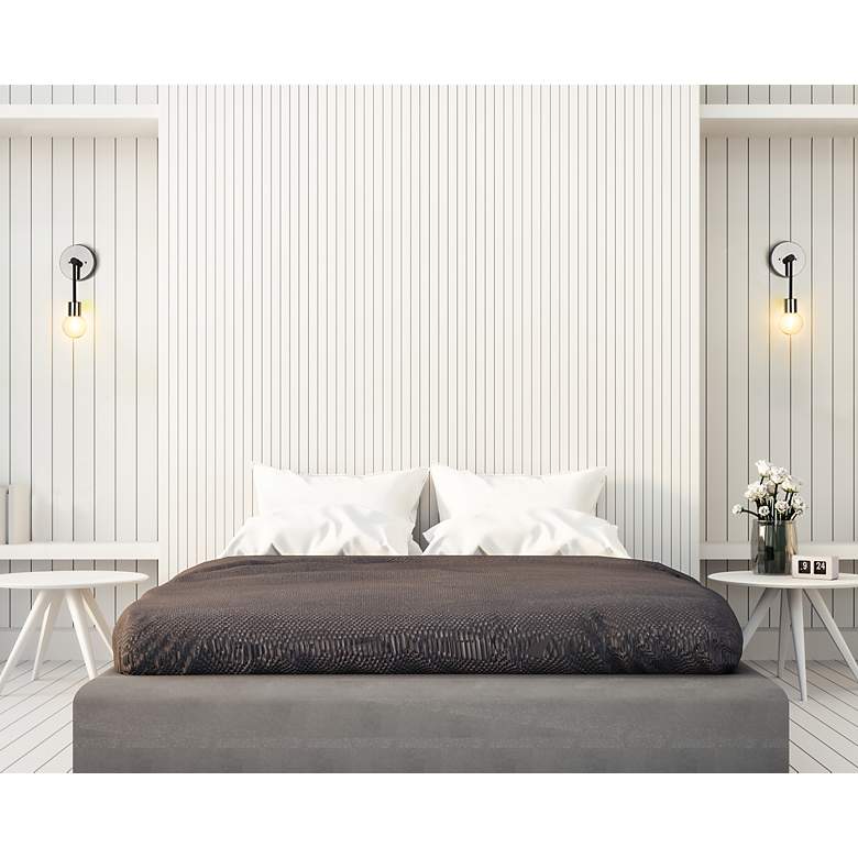 Image 3 Z-Lite Neutra 1 Light Wall Sconce in Matte Black + Polished Nickel more views