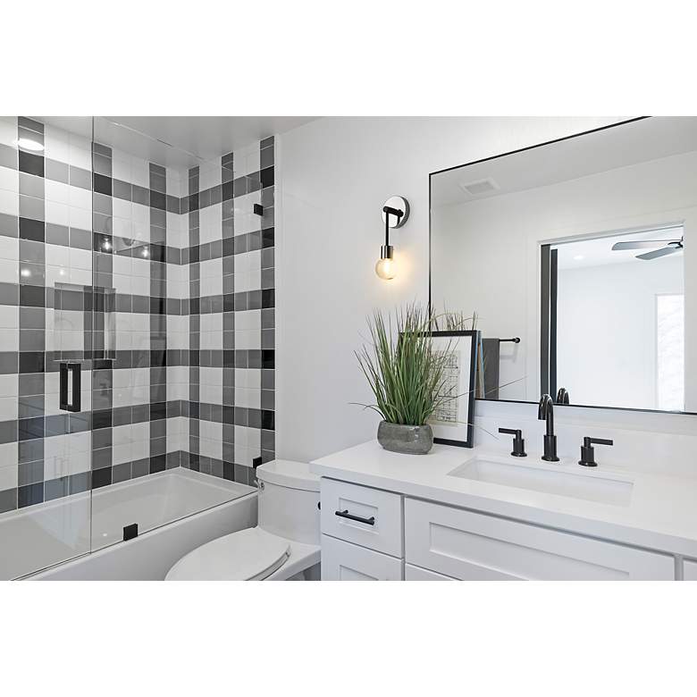 Image 4 Z-Lite Neutra 1 Light Wall Sconce in Matte Black + Polished Nickel more views