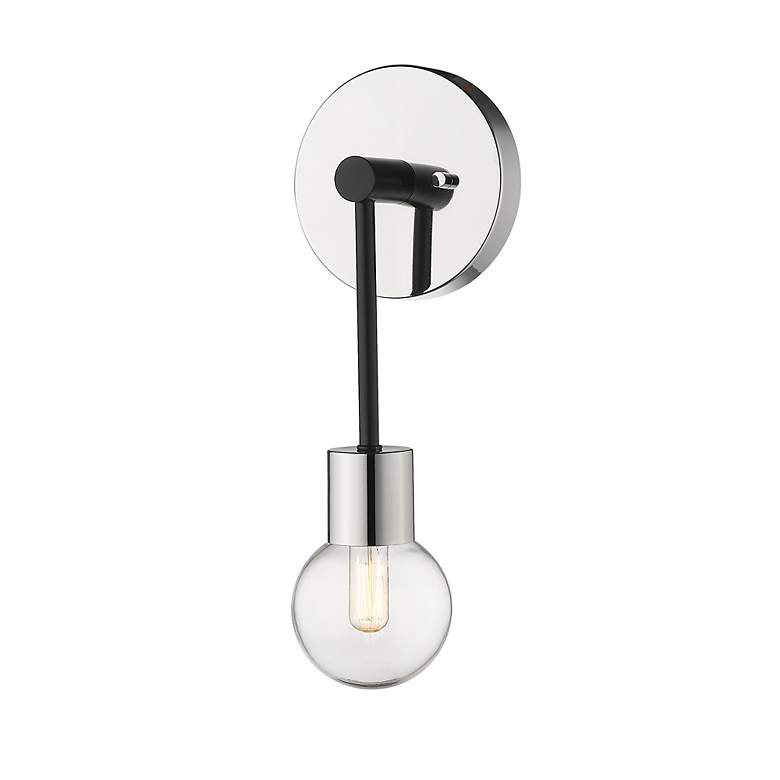 Image 6 Z-Lite Neutra 1 Light Wall Sconce in Matte Black + Polished Nickel more views