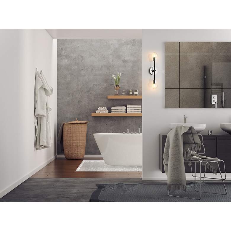 Image 3 Z-Lite Neutra 2 Light Wall Sconce in Matte Black + Polished Nickel more views