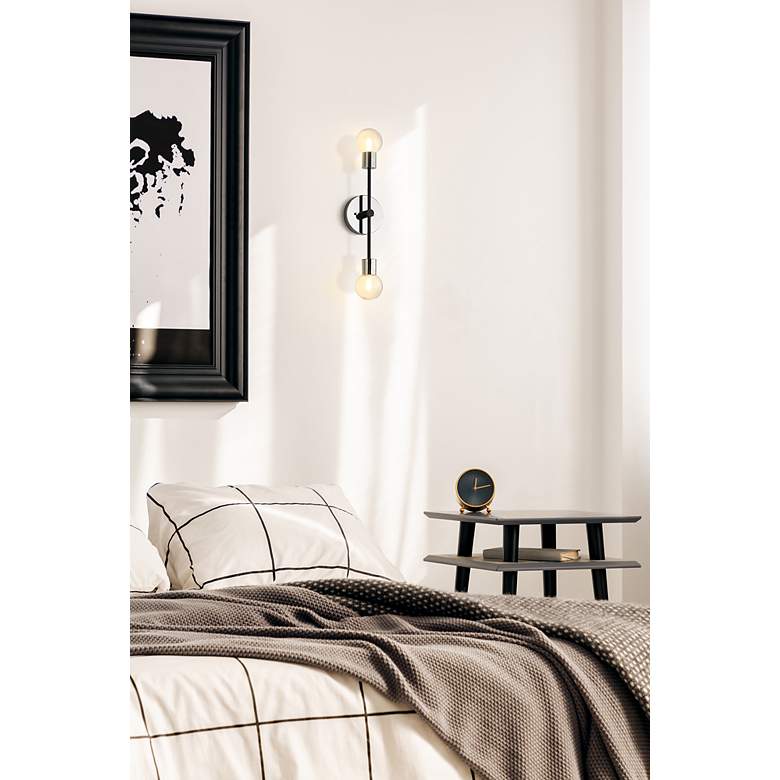 Image 4 Z-Lite Neutra 2 Light Wall Sconce in Matte Black + Polished Nickel more views