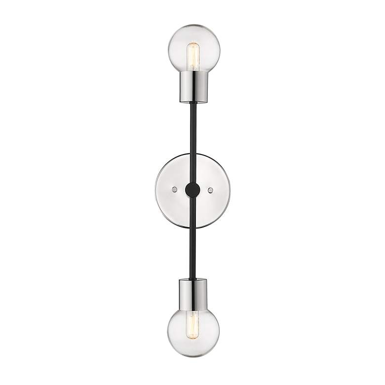 Image 5 Z-Lite Neutra 2 Light Wall Sconce in Matte Black + Polished Nickel more views
