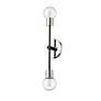 Z-Lite Neutra 2 Light Wall Sconce in Matte Black + Polished Nickel