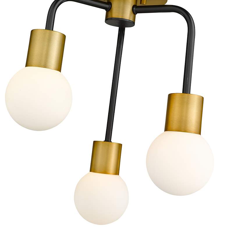 Image 7 Z-Lite Neutra 3 Light Semi Flush Mount in Matte Black + Foundry Brass more views