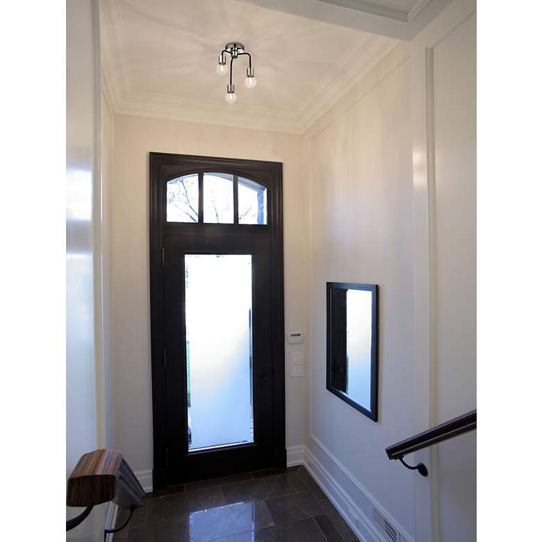 Image 4 Z-Lite Neutra 3 Light Semi Flush Mount in Matte Black + Polished Nickel more views