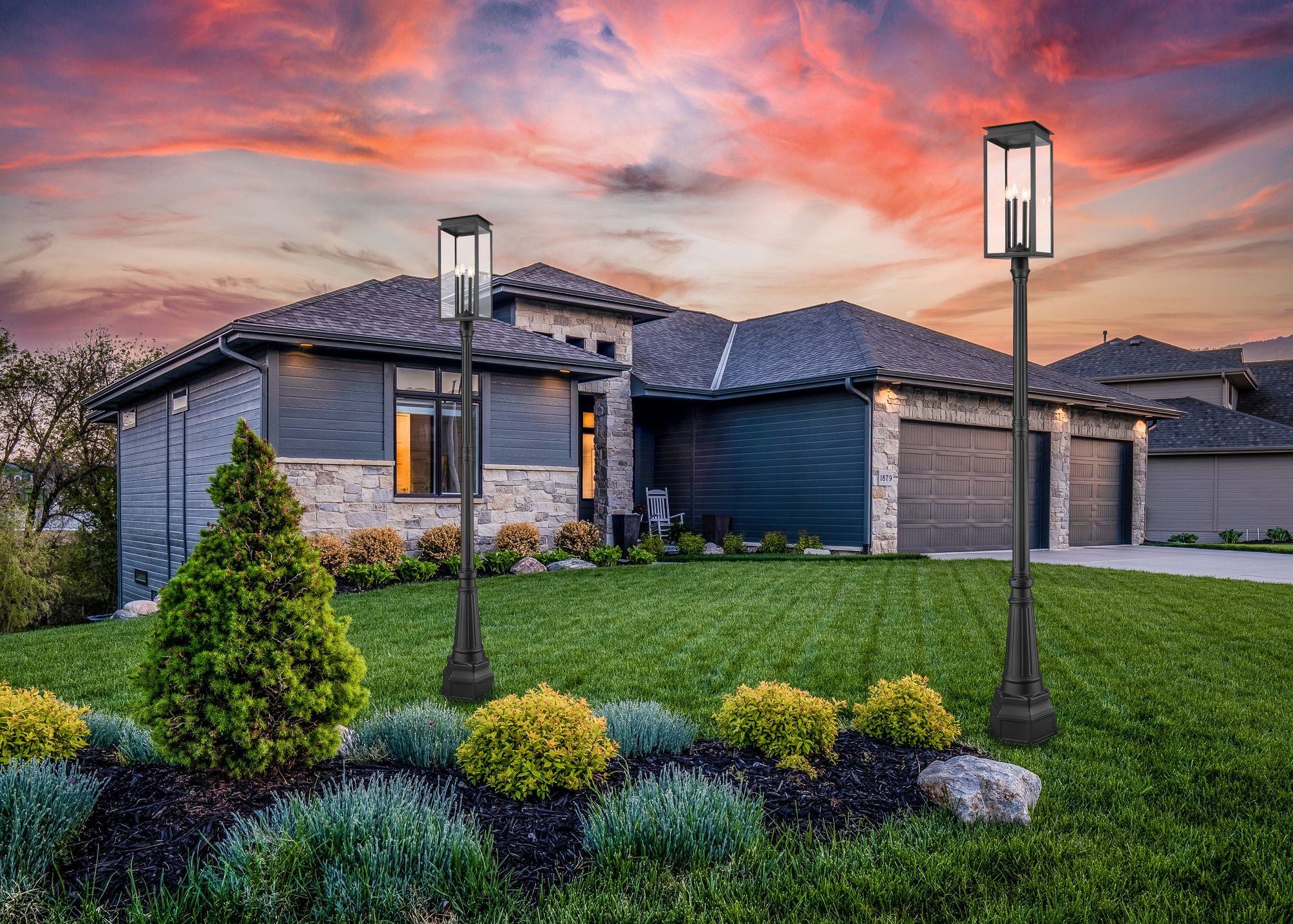 Image 3 Z-Lite Nova 109 1/2" High Black Outdoor Post Light with Base more views