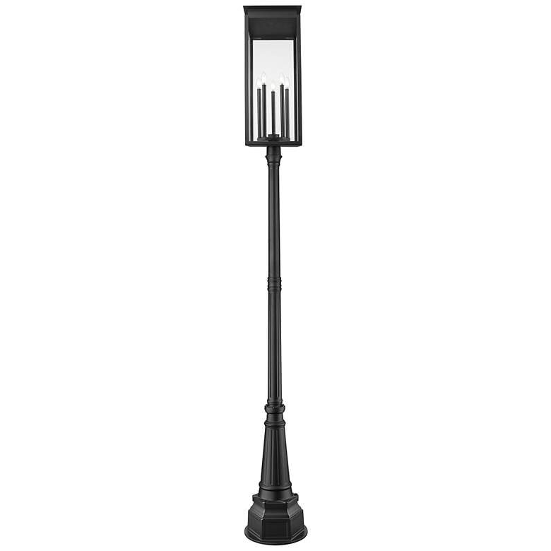 Image 4 Z-Lite Nova 117"H Black 5-Light Outdoor Post Light with Base more views