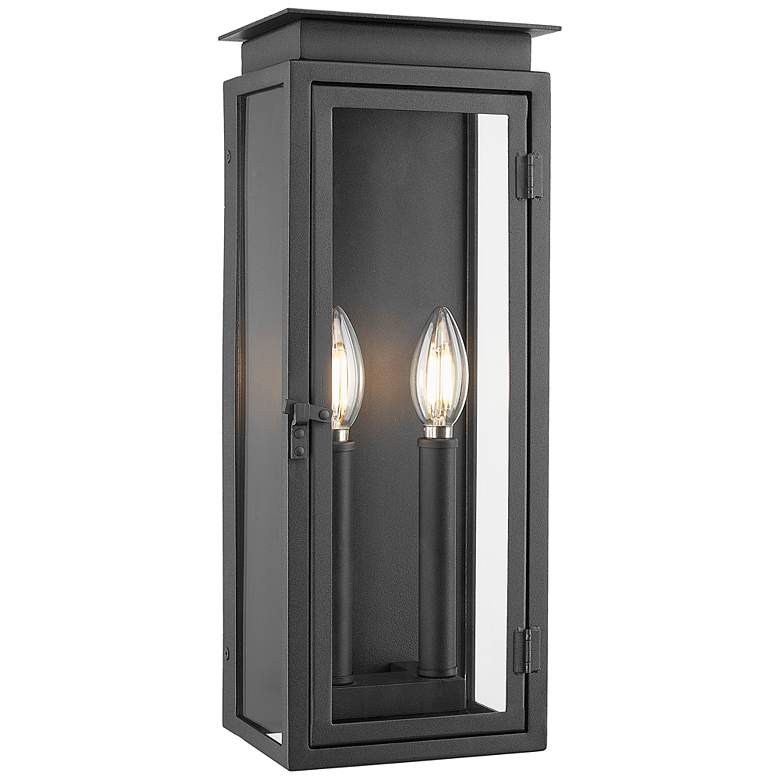 Image 1 Z-Lite Nova 16 1/2" High Black 2-Light Outdoor Wall Light
