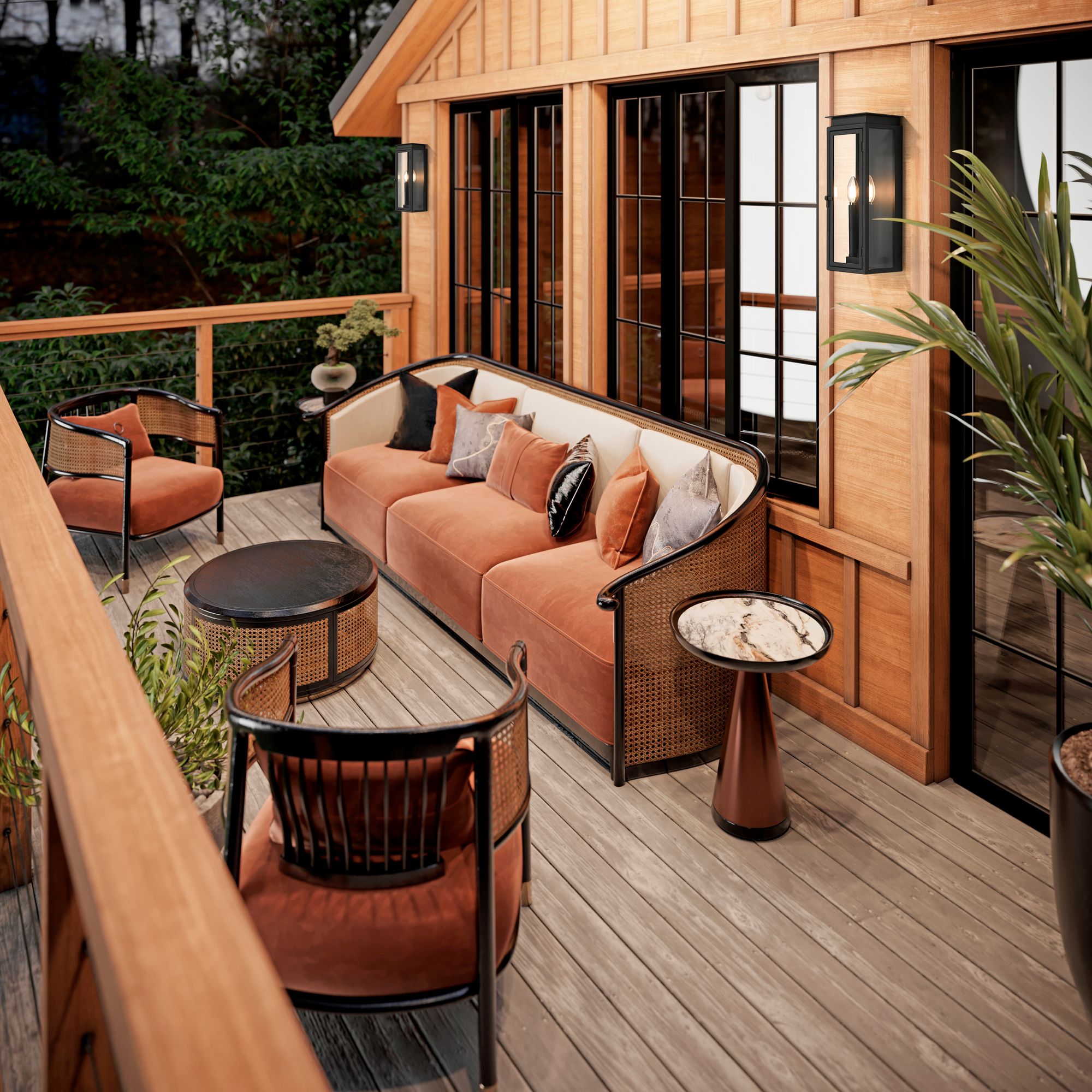 Thumbnail2 of Z-Lite Nova 16 1/2" High Black 2-Light Outdoor Wall Light more views