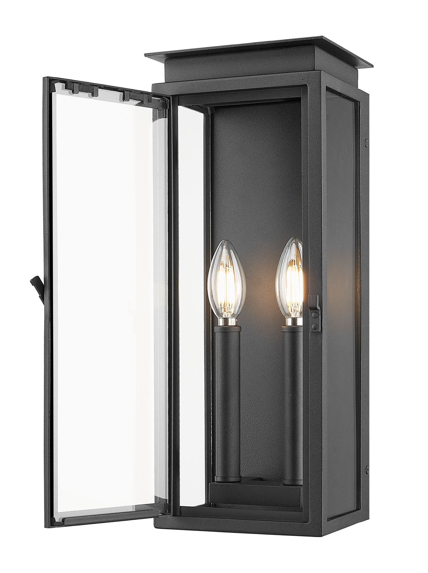 Z-Lite Nova 16 1/2" High Black 2-Light Outdoor Wall Light