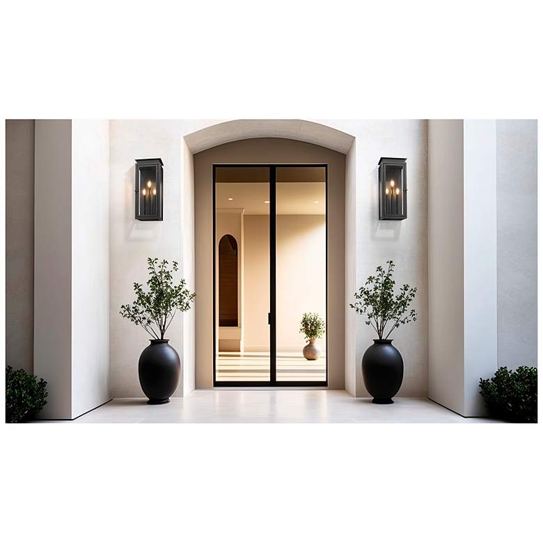 Image 3 Z-Lite Nova 20 1/2" High Black 3-Light Outdoor Wall Light more views
