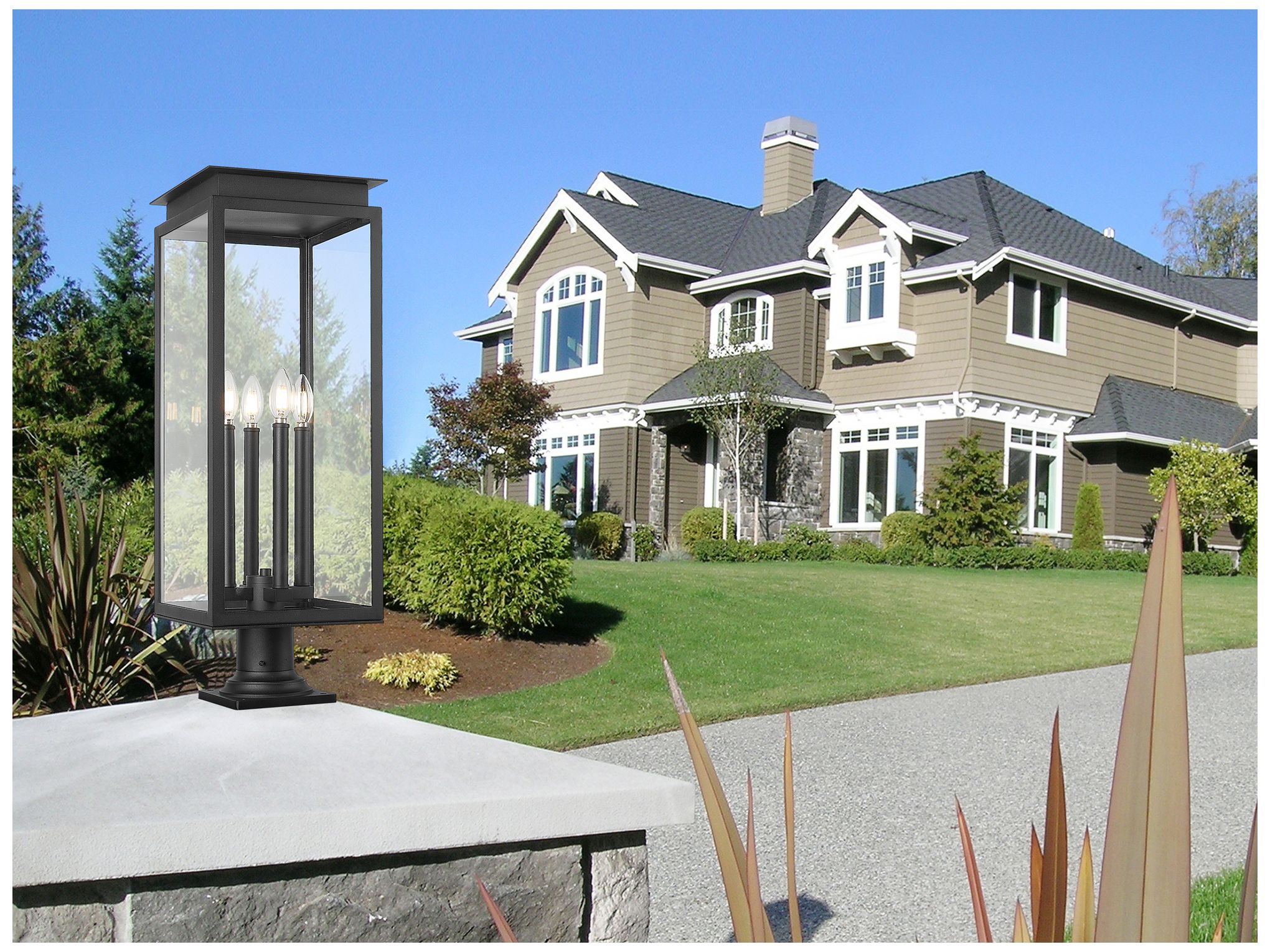 Thumbnail3 of Z-Lite Nova 29 1/2" High Black 4-Light Outdoor Pier Light more views