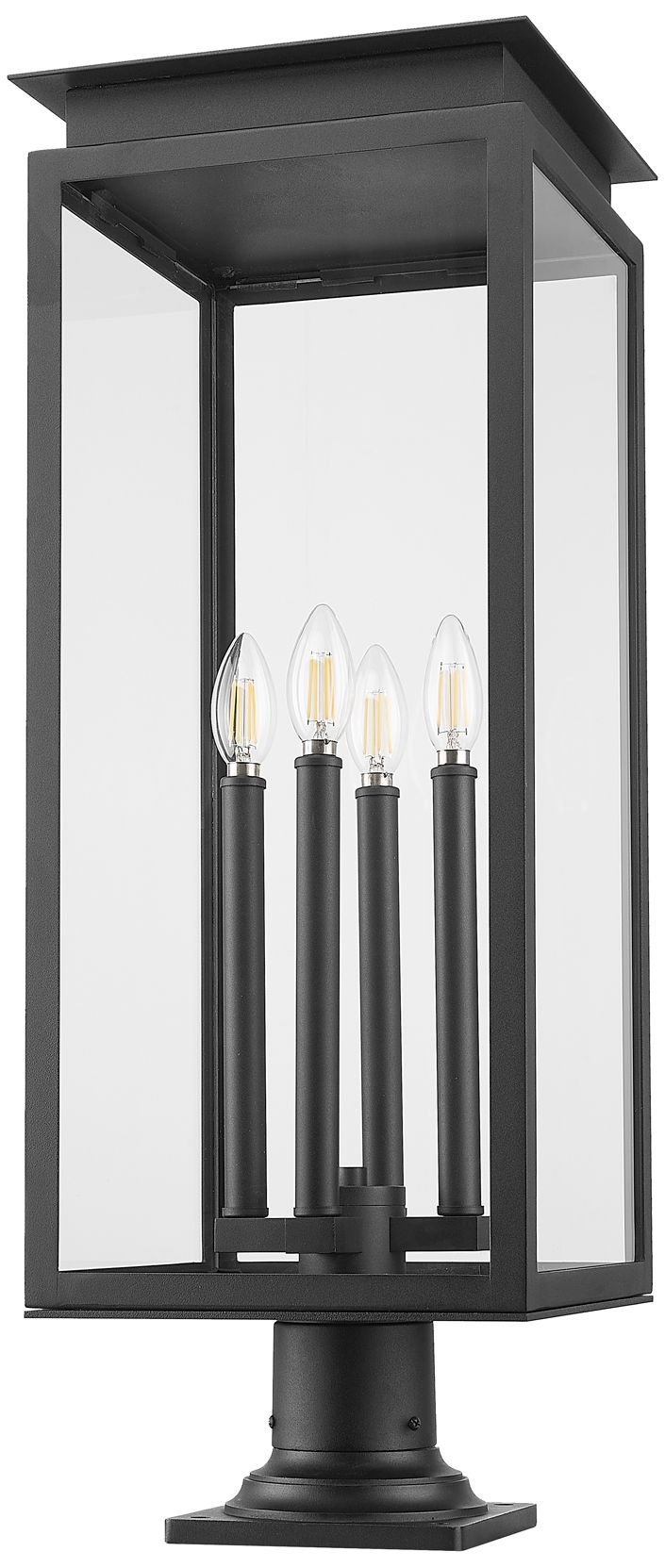 Z-Lite Nova 29 1/2" High Black 4-Light Outdoor Pier Light