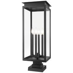 Z-Lite Nova 29 1/4" High Black 4-Light Outdoor Pier Light