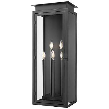 Z-Lite Nova 32" High Black 5-Light Outdoor Wall Light