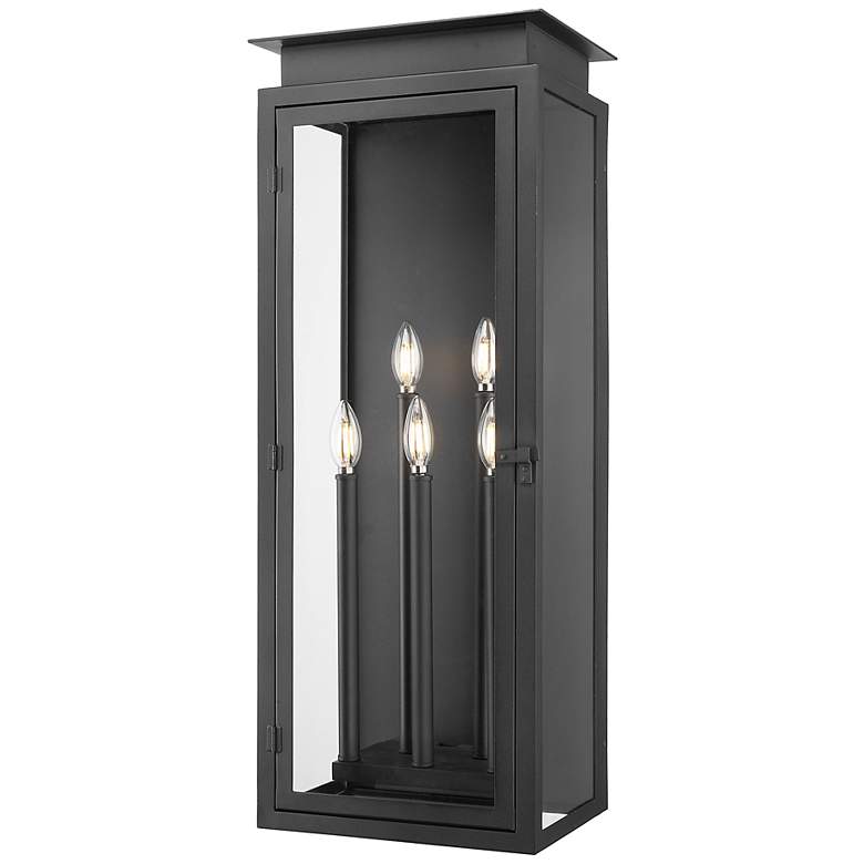 Image 1 Z-Lite Nova 32" High Black 5-Light Outdoor Wall Light