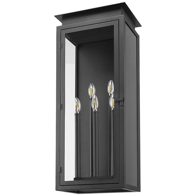 Image 7 Z-Lite Nova 32" High Black 5-Light Outdoor Wall Light more views