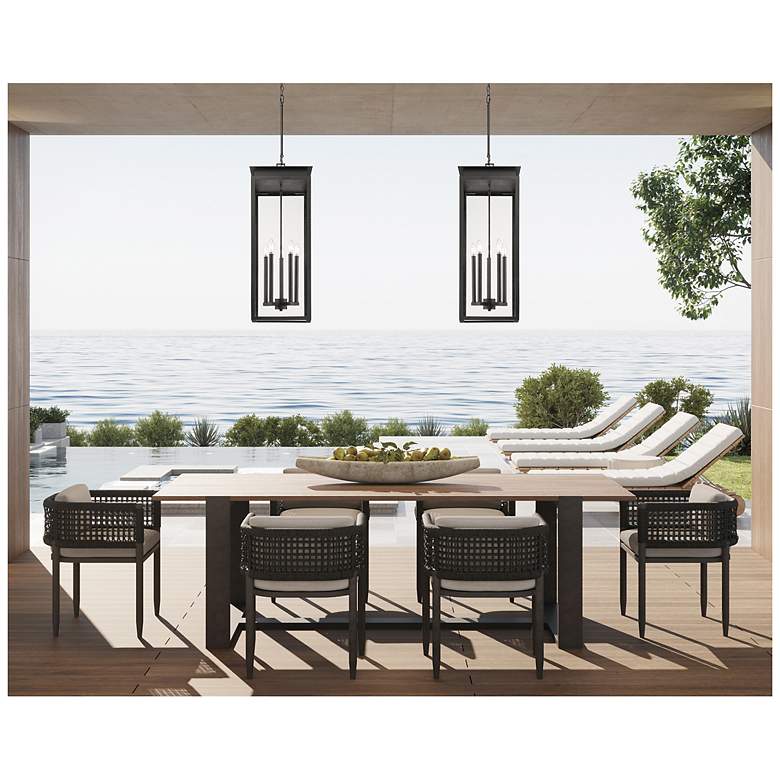 Image 3 Z-Lite Nova 35" High Black 5-Light Outdoor Hanging Light more views
