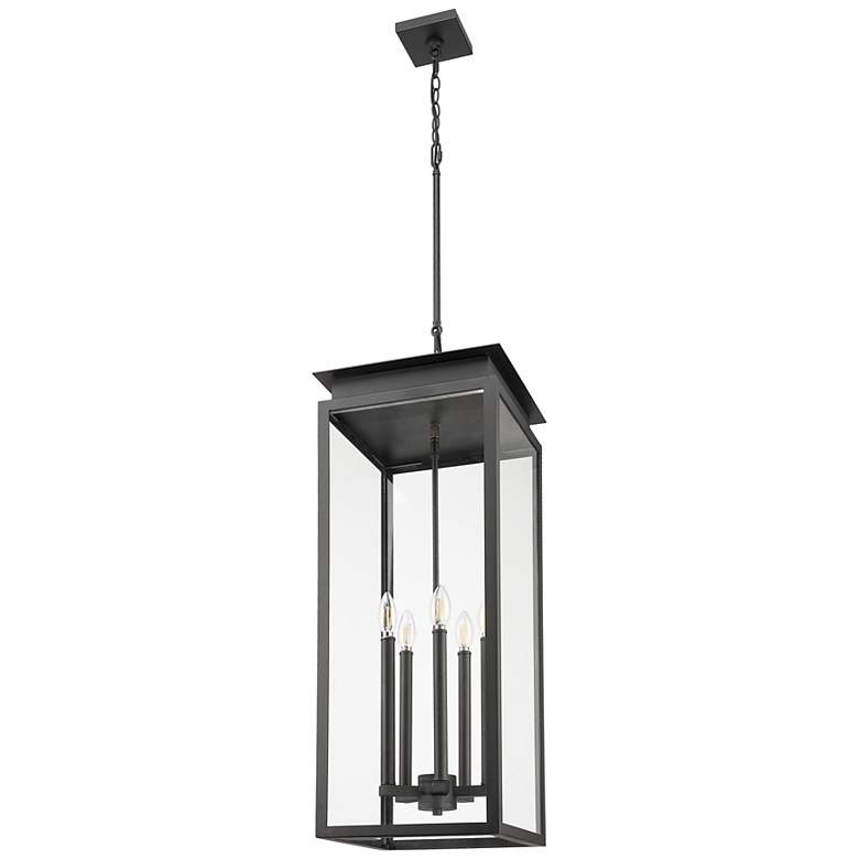 Image 7 Z-Lite Nova 35" High Black 5-Light Outdoor Hanging Light more views