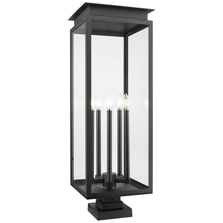 Image 1 Z-Lite Nova 36 3/4" High Black 5-Light Outdoor Pier Light