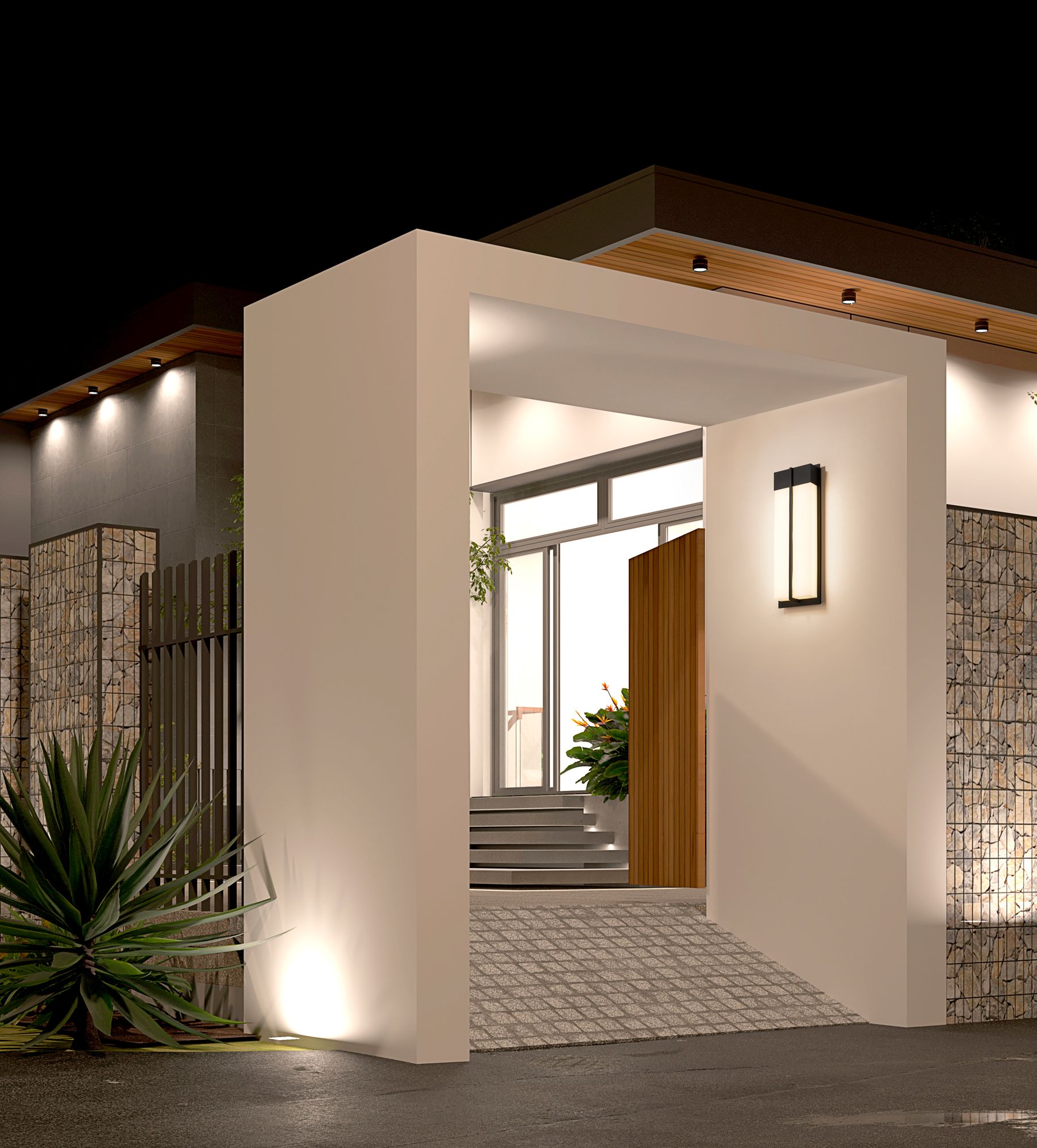 Image 3 Z-Lite Nyx 24" High Black LED Outdoor Wall Light more views