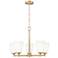 Z-Lite Oren 25" Wide Modern Gold White Glass 5-Light Chandelier