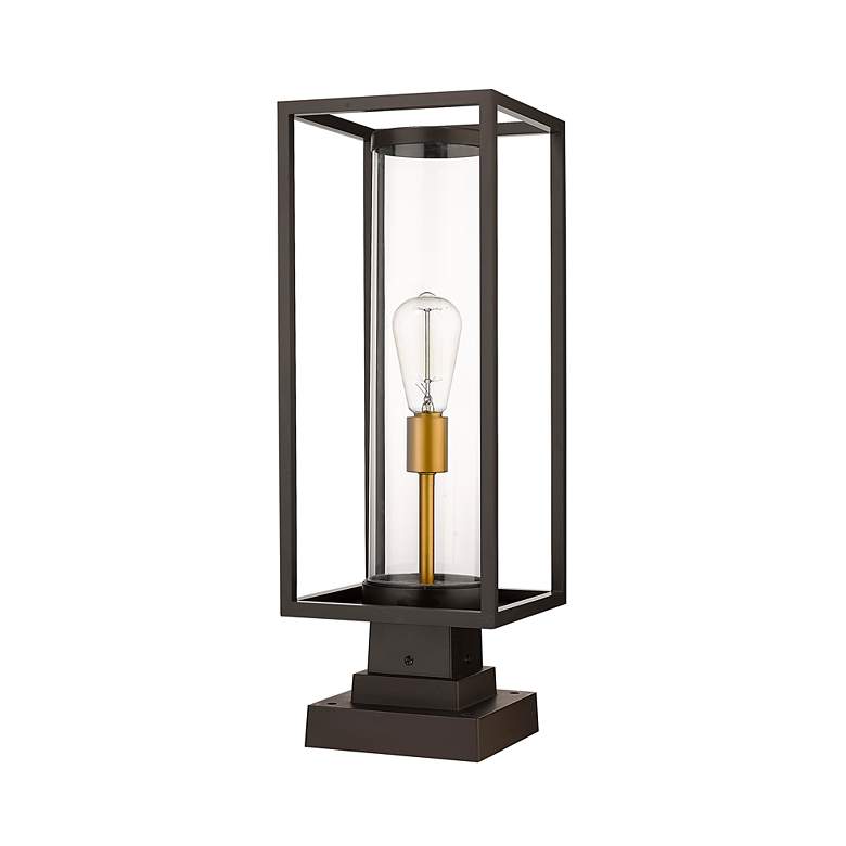Image 7 Z-Lite Outdoor Pier Mounted Fixture in Deep Bronze + Outdoor Brass Finish more views