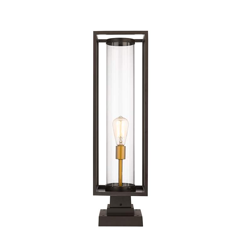 Image 4 Z-Lite Outdoor Pier Mounted Fixture in Deep Bronze + Outdoor Brass Finish more views