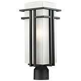 Kichler Camden Outdoor Post Light - Anvil Iron Finish With Opal Etched Glass, 17" High