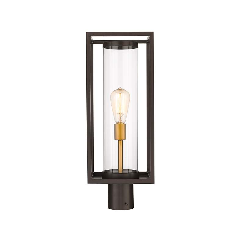Image 6 Z-Lite Outdoor Post Mount Fixture in Deep Bronze + Outdoor Brass Finish more views